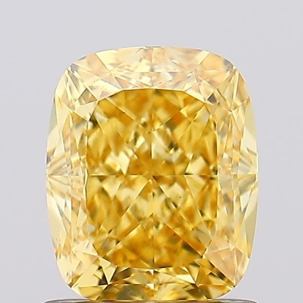 Loose Diamond - CUSHION MODIFIED 1.22ct Fancy Vivid Yellow VS1: Loose Diamond - CUSHION MODIFIED 1.22ct Fancy Vivid Yellow VS1 Source: This is a real non-mined Diamond that has been grown in a lab Shape: CUSHION MODIFIED Carats: 1.22 Color: Fancy Vivid Yellow Cert