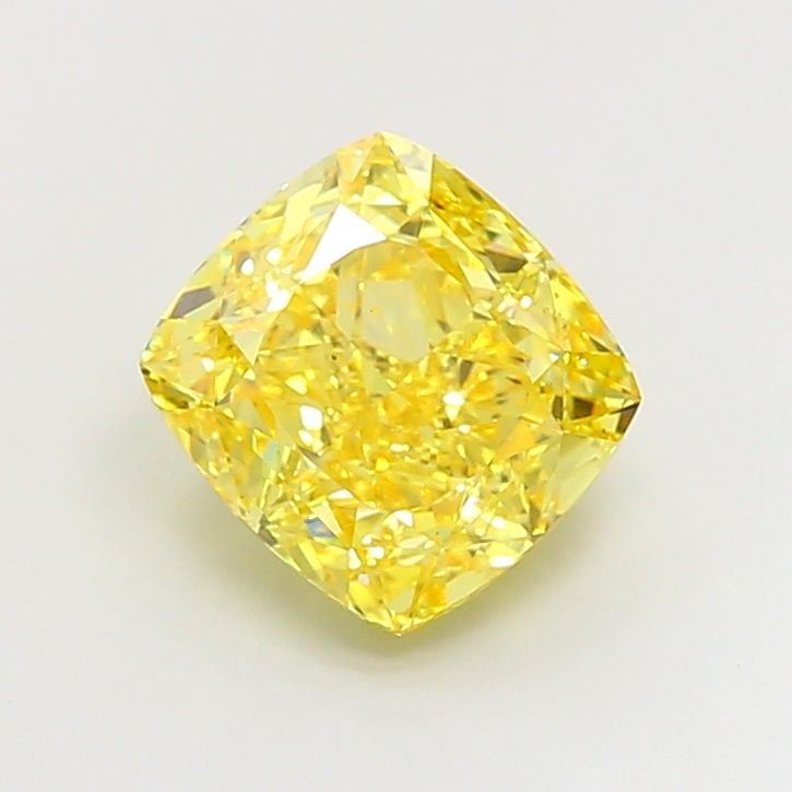 Loose Diamond - CUSHION MODIFIED 5.35ct Fancy Vivid Yellow VS2: Loose Diamond - CUSHION MODIFIED 5.35ct Fancy Vivid Yellow VS2 Source: This is a real non-mined Diamond that has been grown in a lab Shape: CUSHION MODIFIED Carats: 5.35 Color: Fancy Vivid Yellow Cert