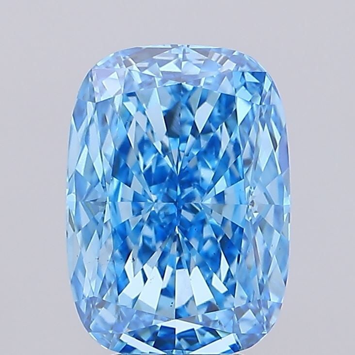 Loose Diamond - CUSHION MODIFIED 5.73ct Fancy Vivid Blue VS2: Loose Diamond - CUSHION MODIFIED 5.73ct Fancy Vivid Blue VS2 Source: This is a real non-mined Diamond that has been grown in a lab Shape: CUSHION MODIFIED Carats: 5.73 Color: Fancy Vivid Blue Certific