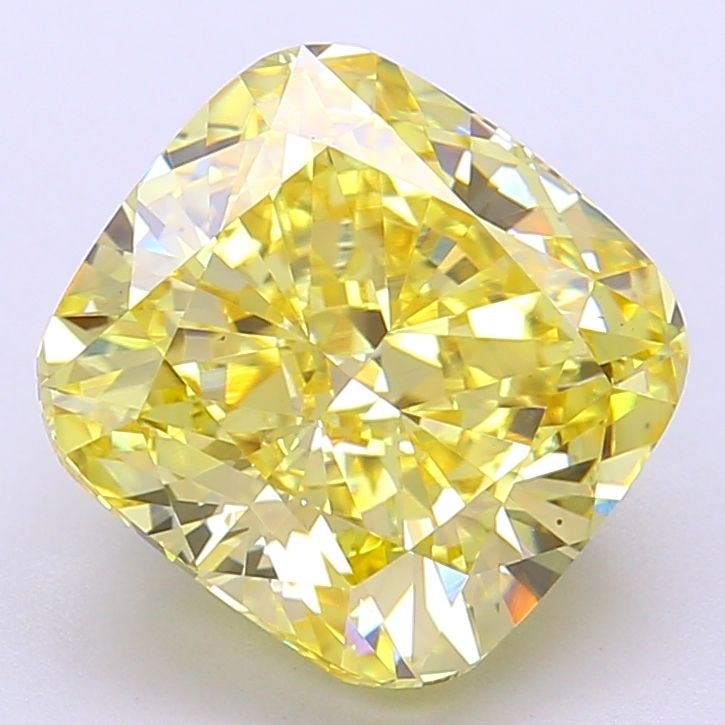 Loose Diamond - CUSHION MODIFIED 5.04ct Fancy Intense Yellow VS2: Loose Diamond - CUSHION MODIFIED 5.04ct Fancy Intense Yellow VS2 Source: This is a real non-mined Diamond that has been grown in a lab Shape: CUSHION MODIFIED Carats: 5.04 Color: Fancy Intense Yellow 