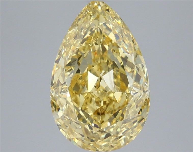 Loose Diamond - PEAR 4.56ct Fancy Vivid Yellow VS2: Loose Diamond - PEAR 4.56ct Fancy Vivid Yellow VS2 Source: This is a real non-mined Diamond that has been grown in a lab Shape: PEAR Carats: 4.56 Color: Fancy Vivid Yellow Certification: IGI Video: