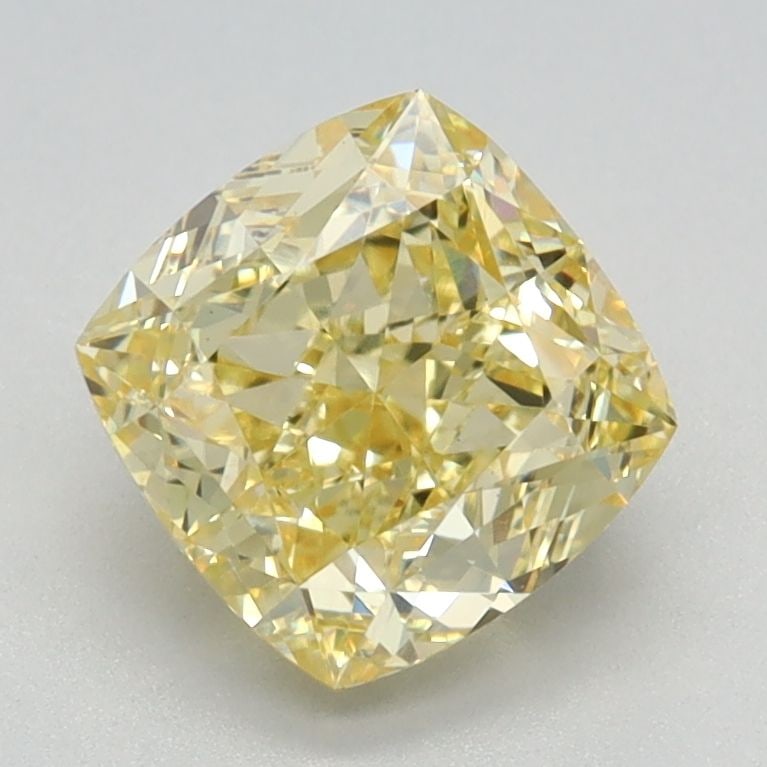 Loose Diamond - CUSHION MODIFIED 1.64ct Fancy Intense Yellow VS1: Loose Diamond - CUSHION MODIFIED 1.64ct Fancy Intense Yellow VS1 Source: This is a real non-mined Diamond that has been grown in a lab Shape: CUSHION MODIFIED Carats: 1.64 Color: Fancy Intense Yellow 
