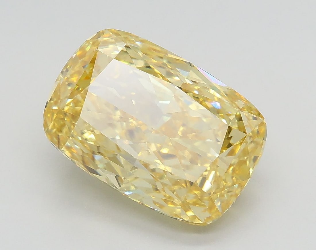Loose Diamond - CUSHION MODIFIED 4.06ct Fancy Intense Yellow VS1: Loose Diamond - CUSHION MODIFIED 4.06ct Fancy Intense Yellow VS1 Source: This is a real non-mined Diamond that has been grown in a lab Shape: CUSHION MODIFIED Carats: 4.06 Color: Fancy Intense Yellow 