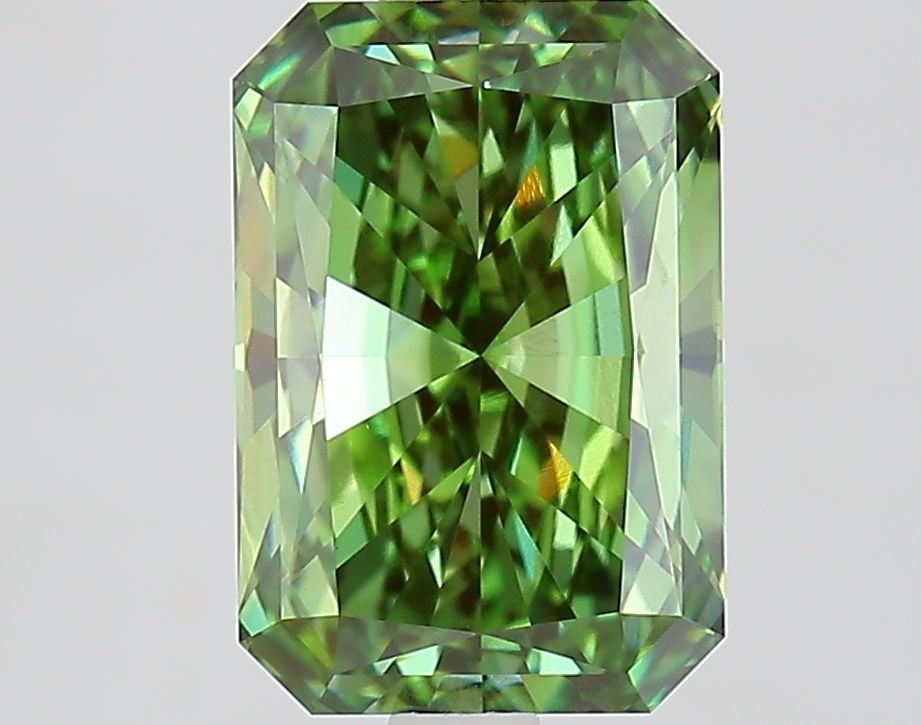 Loose Diamond - RADIANT 2.55ct Fancy Vivid Green VS1: Loose Diamond - RADIANT 2.55ct Fancy Vivid Green VS1 Source: This is a real non-mined Diamond that has been grown in a lab Shape: RADIANT Carats: 2.55 Color: Fancy Vivid Green Certification: IGI Video