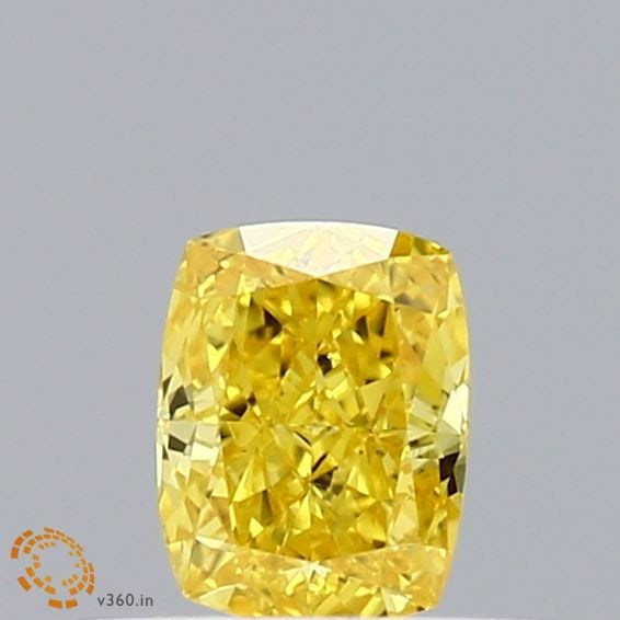 Loose Diamond - CUSHION MODIFIED 0.29ct Fancy Vivid Yellow VVS2: Loose Diamond - CUSHION MODIFIED 0.29ct Fancy Vivid Yellow VVS2 Source: This is a real non-mined Diamond that has been grown in a lab Shape: CUSHION MODIFIED Carats: 0.29 Color: Fancy Vivid Yellow Cer