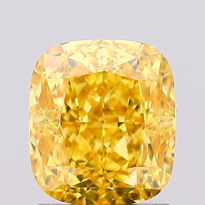 Loose Diamond - CUSHION MODIFIED 1.57ct Fancy Vivid Yellow VS1: Loose Diamond - CUSHION MODIFIED 1.57ct Fancy Vivid Yellow VS1 Source: This is a real non-mined Diamond that has been grown in a lab Shape: CUSHION MODIFIED Carats: 1.57 Color: Fancy Vivid Yellow Cert