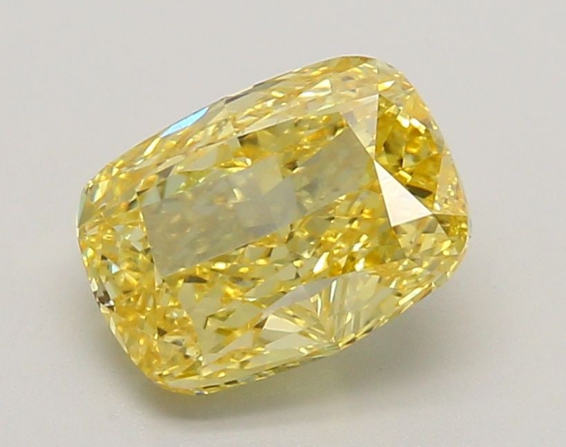 Loose Diamond - CUSHION MODIFIED 2.05ct Fancy Vivid Yellow VS2: Loose Diamond - CUSHION MODIFIED 2.05ct Fancy Vivid Yellow VS2 Source: This is a real non-mined Diamond that has been grown in a lab Shape: CUSHION MODIFIED Carats: 2.05 Color: Fancy Vivid Yellow Cert
