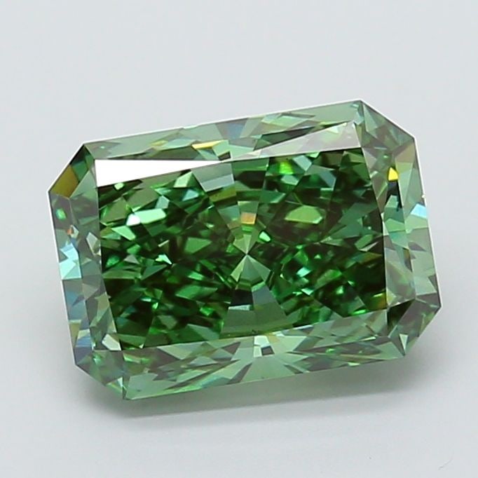 Loose Diamond - RADIANT 5.01ct Fancy Vivid Green VS2: Loose Diamond - RADIANT 5.01ct Fancy Vivid Green VS2 Source: This is a real non-mined Diamond that has been grown in a lab Shape: RADIANT Carats: 5.01 Color: Fancy Vivid Green Certification: IGI Video
