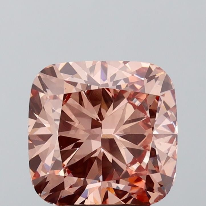 Loose Diamond - CUSHION BRILLIANT 3.29ct Fancy Intense Brownish Pink VS2: Loose Diamond - CUSHION BRILLIANT 3.29ct Fancy Intense Brownish Pink VS2 Source: This is a real non-mined Diamond that has been grown in a lab Shape: CUSHION BRILLIANT Carats: 3.29 Color: Fancy Intens