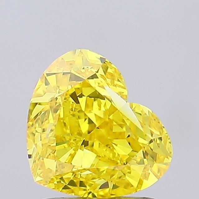 Loose Diamond - HEART 2.02ct Fancy Vivid Yellow VVS2: Loose Diamond - HEART 2.02ct Fancy Vivid Yellow VVS2 Source: This is a real non-mined Diamond that has been grown in a lab Shape: HEART Carats: 2.02 Color: Fancy Vivid Yellow Certification: IGI Video: