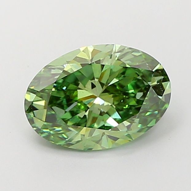 Loose Diamond - OVAL 2.02ct Fancy Vivid Green VS1: Loose Diamond - OVAL 2.02ct Fancy Vivid Green VS1 Source: This is a real non-mined Diamond that has been grown in a lab Shape: OVAL Carats: 2.02 Color: Fancy Vivid Green Certification: IGI Video: