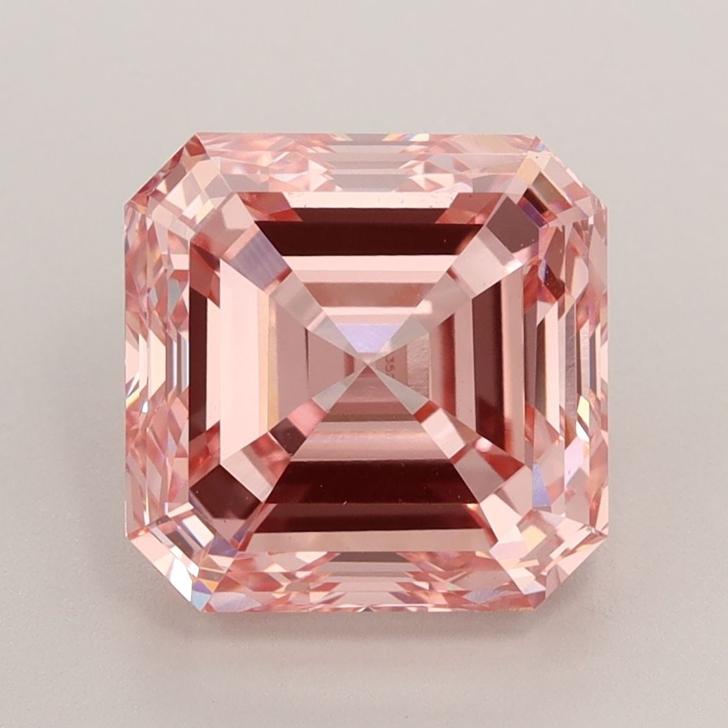 Loose Diamond - SQUARE EMERALD 4.5ct Fancy Vivid Pink VS1: Loose Diamond - SQUARE EMERALD 4.5ct Fancy Vivid Pink VS1 Source: This is a real non-mined Diamond that has been grown in a lab Shape: SQUARE EMERALD Carats: 4.5 Color: Fancy Vivid Pink Certification: