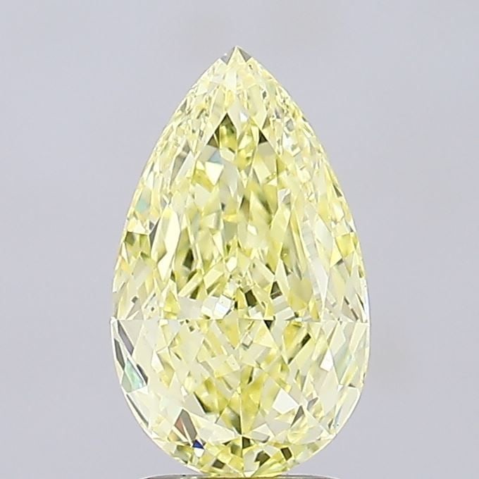 Loose Diamond - PEAR 2.15ct Fancy Intense Yellow VS1: Loose Diamond - PEAR 2.15ct Fancy Intense Yellow VS1 Source: This is a real non-mined Diamond that has been grown in a lab Shape: PEAR Carats: 2.15 Color: Fancy Intense Yellow Certification: IGI Video