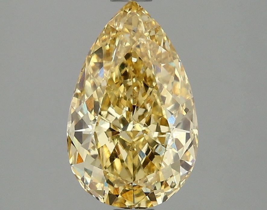 Loose Diamond - PEAR 2.0ct Fancy Vivid Yellow VS2: Loose Diamond - PEAR 2.0ct Fancy Vivid Yellow VS2 Source: This is a real non-mined Diamond that has been grown in a lab Shape: PEAR Carats: 2.0 Color: Fancy Vivid Yellow Certification: IGI Video:
