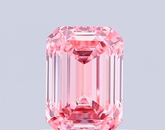 Loose Diamond - EMERALD 1.03ct Fancy Vivid Pink VVS2: Loose Diamond - EMERALD 1.03ct Fancy Vivid Pink VVS2 Source: This is a real non-mined Diamond that has been grown in a lab Shape: EMERALD Carats: 1.03 Color: Fancy Vivid Pink Certification: IGI Video: