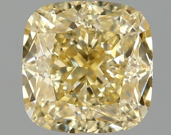 Loose Diamond - CUSHION MODIFIED 1.59ct Fancy Intense Yellow VS1: Loose Diamond - CUSHION MODIFIED 1.59ct Fancy Intense Yellow VS1 Source: This is a real non-mined Diamond that has been grown in a lab Shape: CUSHION MODIFIED Carats: 1.59 Color: Fancy Intense Yellow 