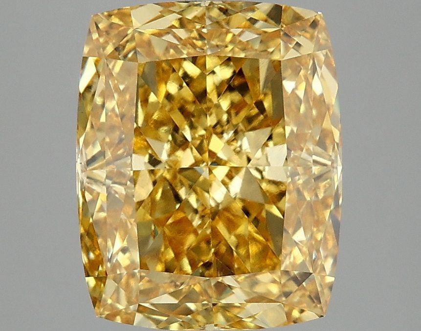 Loose Diamond - CUSHION MODIFIED 4.09ct Fancy Vivid Yellow VS1: Loose Diamond - CUSHION MODIFIED 4.09ct Fancy Vivid Yellow VS1 Source: This is a real non-mined Diamond that has been grown in a lab Shape: CUSHION MODIFIED Carats: 4.09 Color: Fancy Vivid Yellow Cert