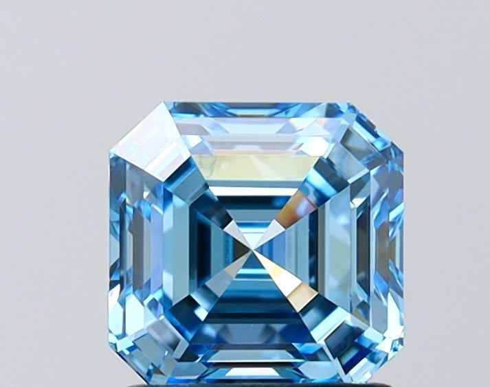 Loose Diamond - ASSCHER 1.52ct Fancy Vivid Blue VS1: Loose Diamond - ASSCHER 1.52ct Fancy Vivid Blue VS1 Source: This is a real non-mined Diamond that has been grown in a lab Shape: ASSCHER Carats: 1.52 Color: Fancy Vivid Blue Certification: IGI Video:
