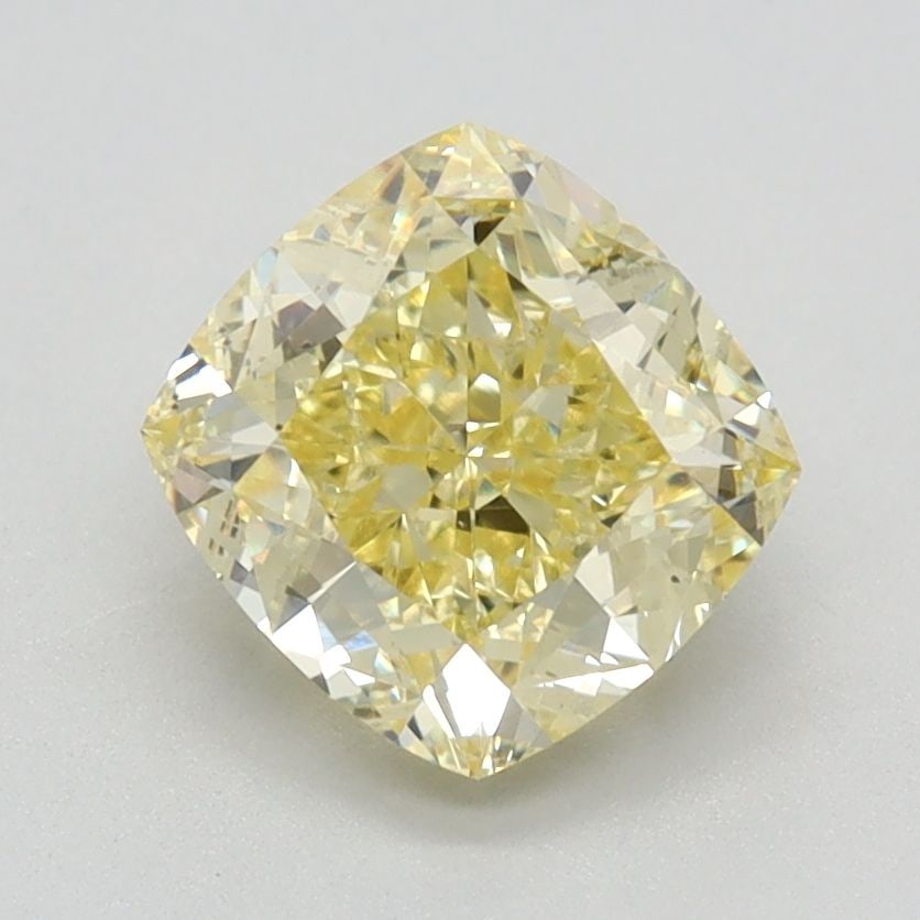 Loose Diamond - CUSHION MODIFIED 1.67ct Fancy Yellow VS1: Loose Diamond - CUSHION MODIFIED 1.67ct Fancy Yellow VS1 Source: This is a real non-mined Diamond that has been grown in a lab Shape: CUSHION MODIFIED Carats: 1.67 Color: Fancy Yellow Certification: I