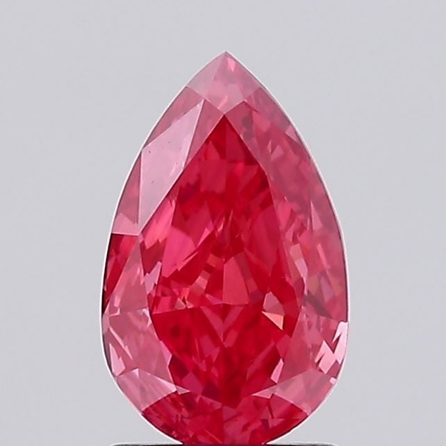 Loose Diamond - PEAR 1.42ct Fancy Vivid Red VVS2: Loose Diamond - PEAR 1.42ct Fancy Vivid Red VVS2 Source: This is a real non-mined Diamond that has been grown in a lab Shape: PEAR Carats: 1.42 Color: Fancy Vivid Red Certification: NONE Video: