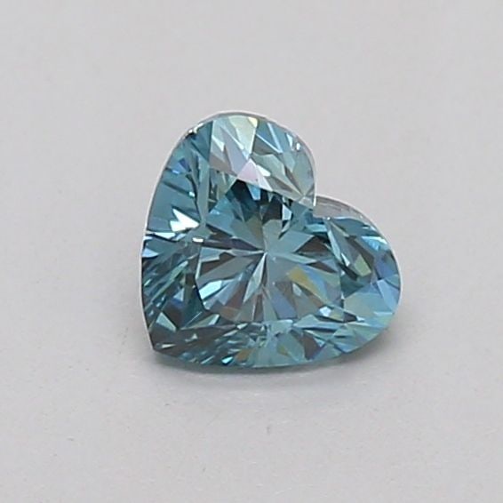 Loose Diamond - HEART 0.24ct Fancy Vivid Greenish Blue VS1: Loose Diamond - HEART 0.24ct Fancy Vivid Greenish Blue VS1 Source: This is a real non-mined Diamond that has been grown in a lab Shape: HEART Carats: 0.24 Color: Fancy Vivid Greenish Blue Certificatio