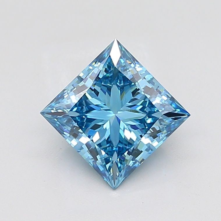 Loose Diamond - PRINCESS 3.19ct Fancy Vivid Blue VS1: Loose Diamond - PRINCESS 3.19ct Fancy Vivid Blue VS1 Source: This is a real non-mined Diamond that has been grown in a lab Shape: PRINCESS Carats: 3.19 Color: Fancy Vivid Blue Certification: IGI Video