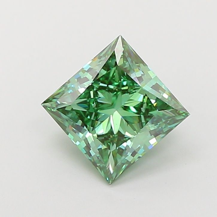 Loose Diamond - PRINCESS 3.01ct Fancy Vivid Green VS1 (1 of 1)