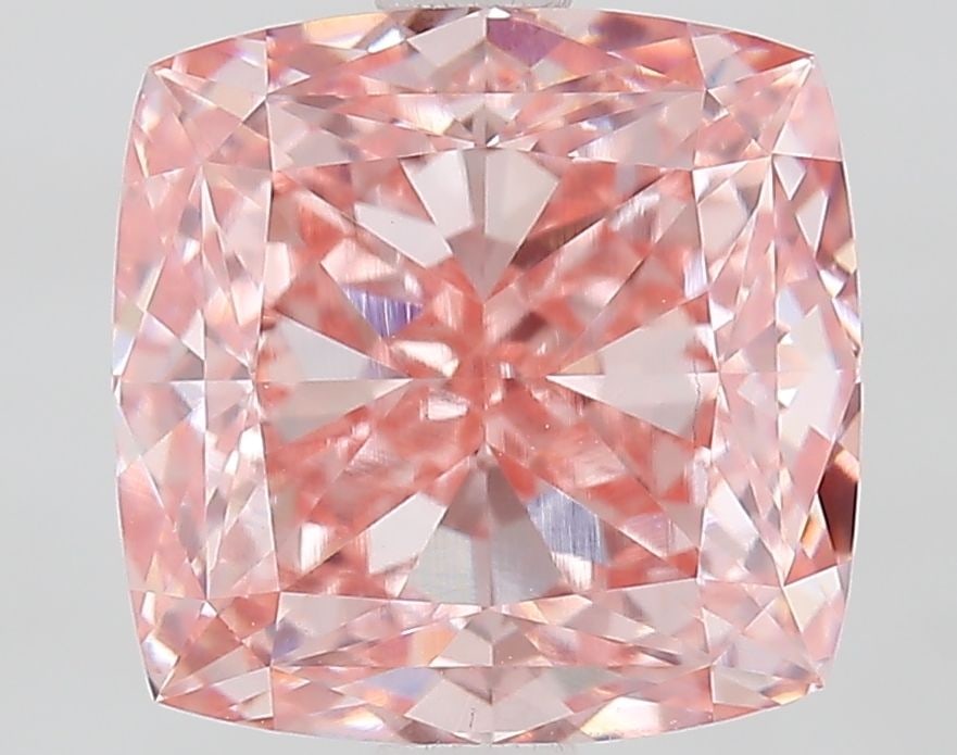 Loose Diamond - CUSHION MODIFIED 3.1ct Fancy Vivid Pink VS1: Loose Diamond - CUSHION MODIFIED 3.1ct Fancy Vivid Pink VS1 Source: This is a real non-mined Diamond that has been grown in a lab Shape: CUSHION MODIFIED Carats: 3.1 Color: Fancy Vivid Pink Certificat