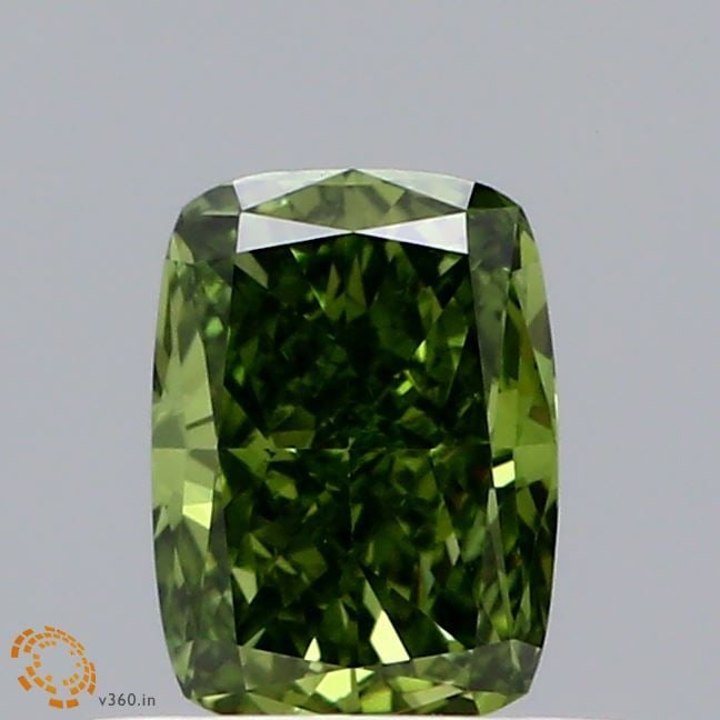 Loose Diamond - CUSHION BRILLIANT 0.59ct Fancy Vivid Green VS1: Loose Diamond - CUSHION BRILLIANT 0.59ct Fancy Vivid Green VS1 Source: This is a real non-mined Diamond that has been grown in a lab Shape: CUSHION BRILLIANT Carats: 0.59 Color: Fancy Vivid Green Cert