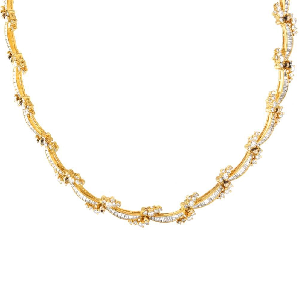 Kurt Wayne 23.47 ct Diamond Necklace 18K Yellow Gold: Kurt Wayne 23.47 ct Diamond Necklace 18K Yellow Gold This stunning Kurt Wayne Diamond Necklace features an impressive total diamond weight of 23.47 ct. The diamonds are graded F-G for color and VVS-VS