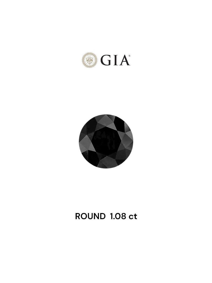 Loose Diamond - ROUND 1.08ct Fancy Black VVS2: Loose Diamond - ROUND 1.08ct Fancy Black VVS2 Source: Natural Shape: ROUND Carats: 1.08 Color: Fancy Black Certification: GIA Video:
