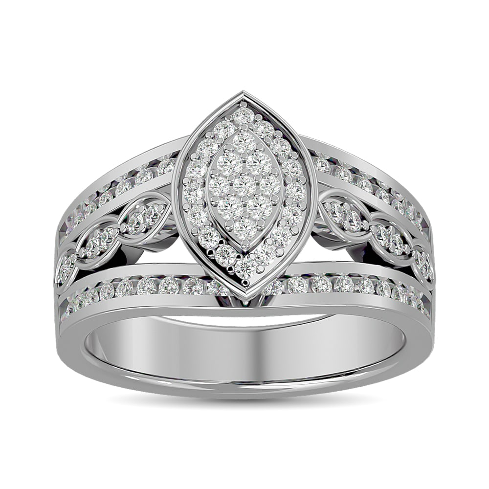 Diamond Engagement Ring 1/2 Ct.tw in 10K White Gold: Diamond Engagement Ring 1/2 Ct.tw in 10K White Gold 10k White Gold Stone Color: Gh Stone Clarity: I1 Each ring is presented in standard size 6.5. Complimentary resizing is available between sizes 510 