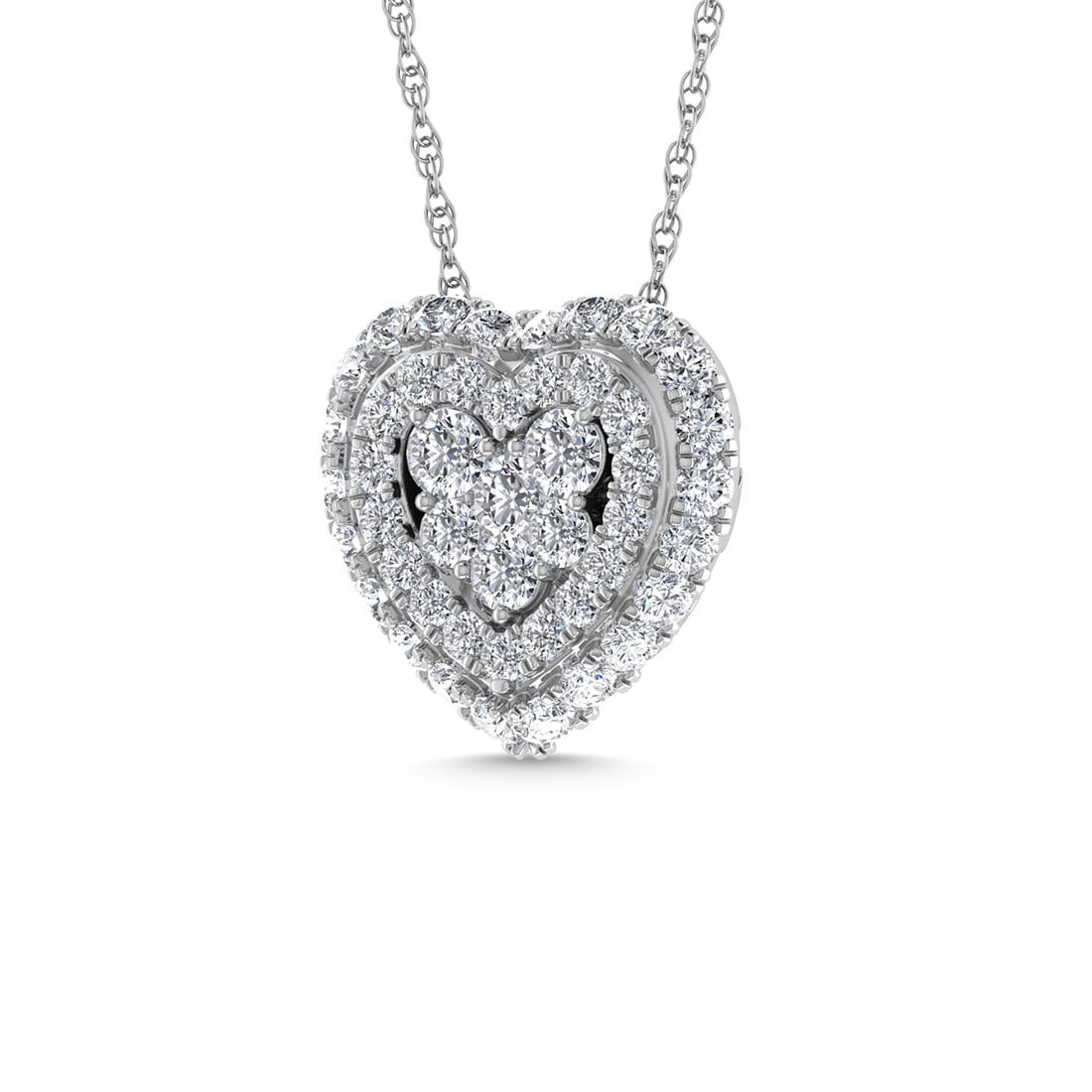 Diamond 1/2 Ct.Tw. Cluster Fashion Pendant in 14K White Gold Gold (1 of 3)