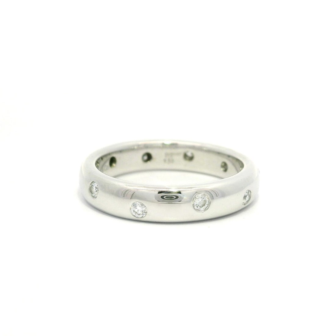 Etoile Platinum Diamond Eternity Wedding Band 4mm Size 6: Etoile Platinum Diamond Eternity Wedding Band 4mm Size 6 This Tiffany & Co. Etoile eternity band features a solid platinum construction set with ten natural round brilliant cut diamonds in burnish flu