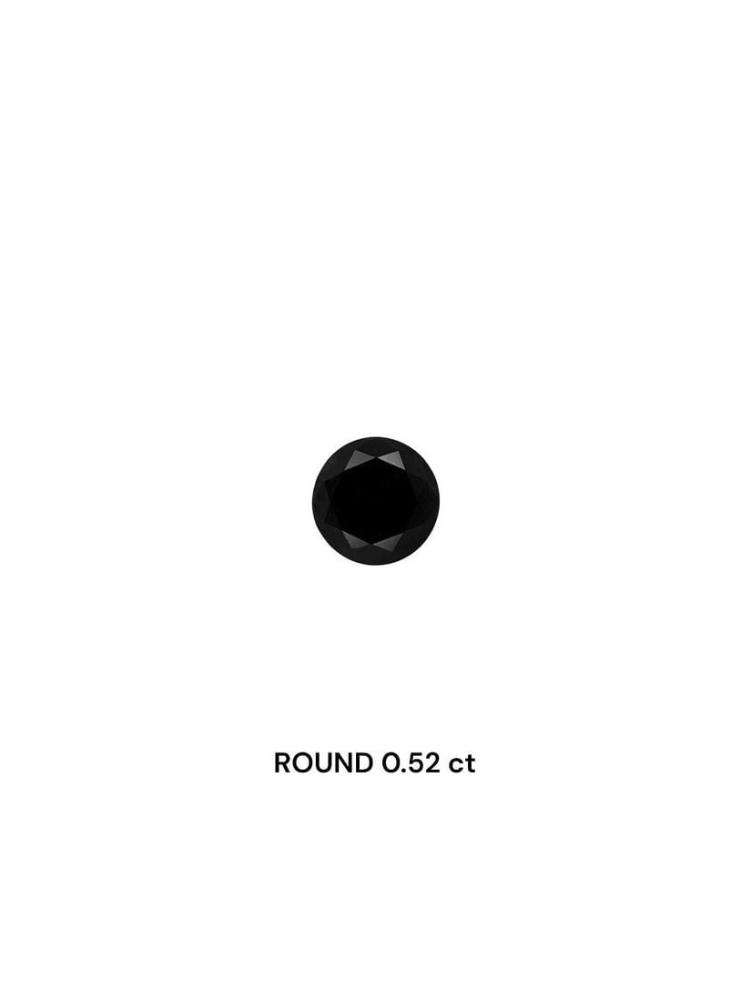Loose Diamond - ROUND 0.52ct Fancy Black VVS2: Loose Diamond - ROUND 0.52ct Fancy Black VVS2 Source: Natural Shape: ROUND Carats: 0.52 Color: Fancy Black Certification: GIA Video: