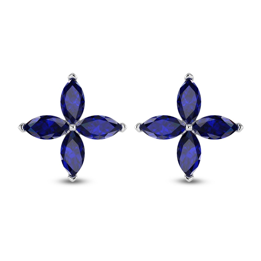 14K White Gold Diamond 1 3/8 Ct.Tw. & Blue Sapphire Fashion Earrings: 14K White Gold Diamond 1 3/8 Ct.Tw. & Blue Sapphire Fashion Earrings 14k White Gold Stone Color: G-h Stone Clarity: Si2 This item may take 2-5 weeks for shipping. The Diamond Depot Guarantee: All item