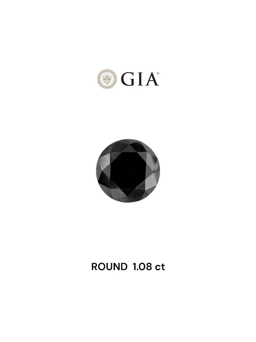 Loose Diamond - ROUND 1.08ct Fancy Black VVS2: Loose Diamond - ROUND 1.08ct Fancy Black VVS2 Source: Natural Shape: ROUND Carats: 1.08 Color: Fancy Black Certification: GIA Video: