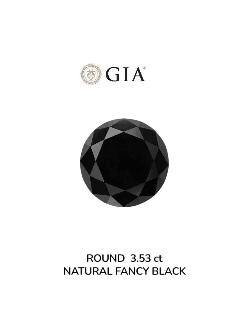 Loose Diamond - ROUND 3.53ct Fancy Black VVS2: Loose Diamond - ROUND 3.53ct Fancy Black VVS2 Source: Natural Shape: ROUND Carats: 3.53 Color: Fancy Black Certification: GIA Video: