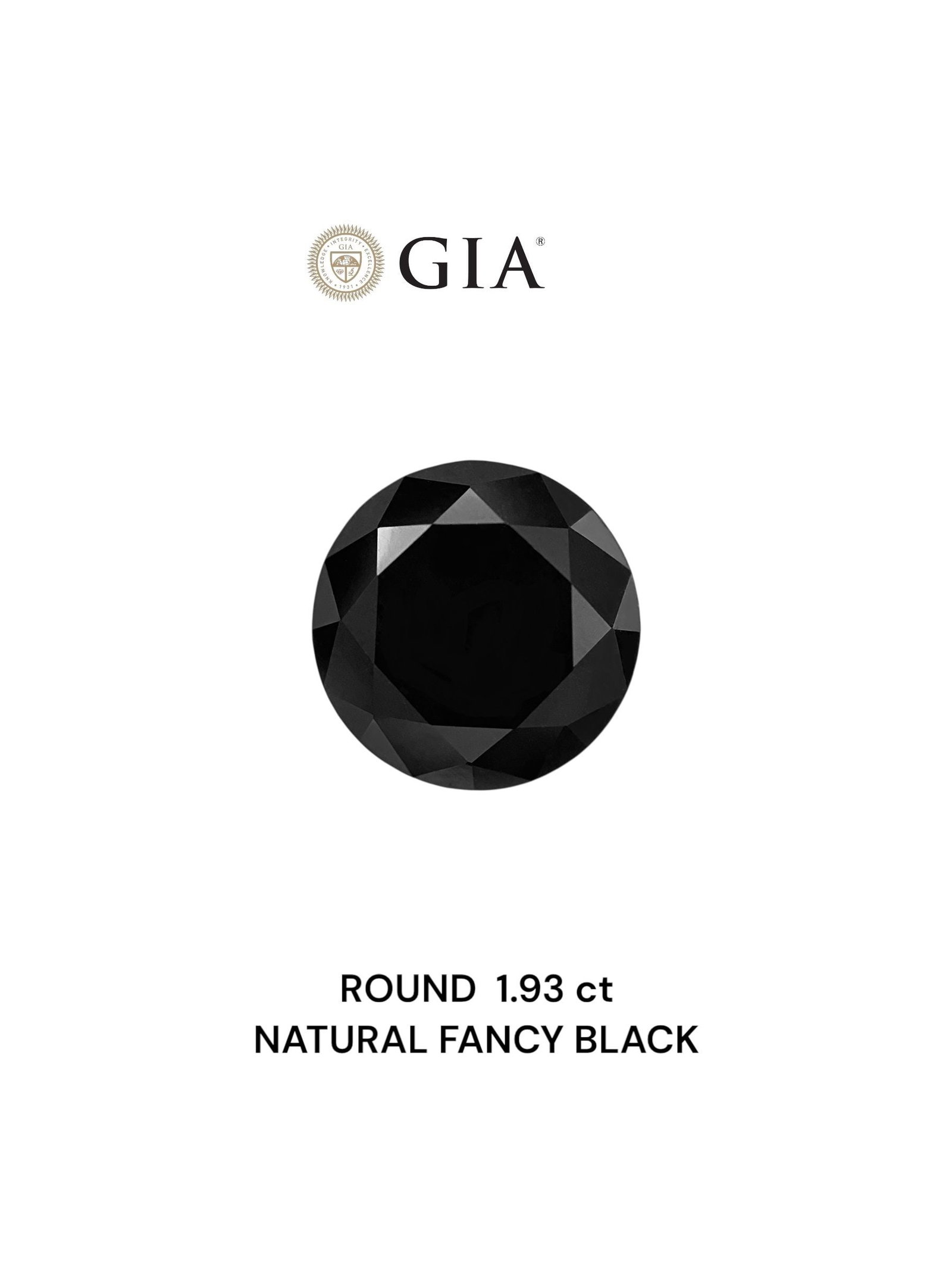 Loose Diamond - ROUND 1.93ct Fancy Black VVS2: Loose Diamond - ROUND 1.93ct Fancy Black VVS2 Source: Natural Shape: ROUND Carats: 1.93 Color: Fancy Black Certification: GIA Video: