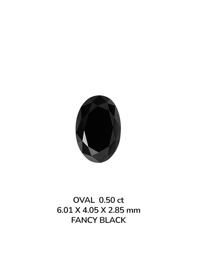 Loose Diamond - OVAL 0.5ct Fancy Black VVS2: Loose Diamond - OVAL 0.5ct Fancy Black VVS2 Source: Natural Shape: OVAL Carats: 0.5 Color: Fancy Black Certification: NONE The Diamond Depot Guarantee: All items in this auction are guaranteed to be 1