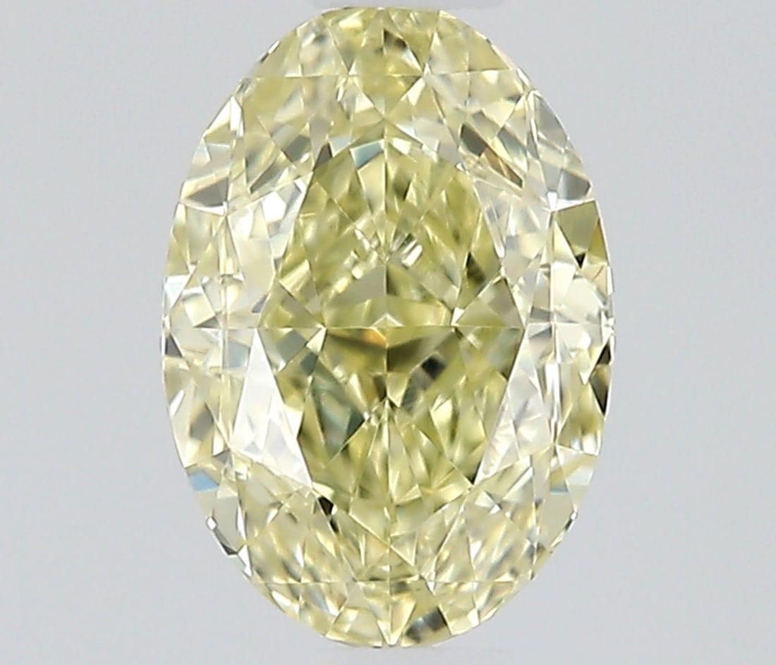 Loose Diamond - OVAL 0.34ct Fancy Light Yellow VVS1: Loose Diamond - OVAL 0.34ct Fancy Light Yellow VVS1 Source: Natural Shape: OVAL Carats: 0.34 Color: Fancy Light Yellow Certification: NONE Video: