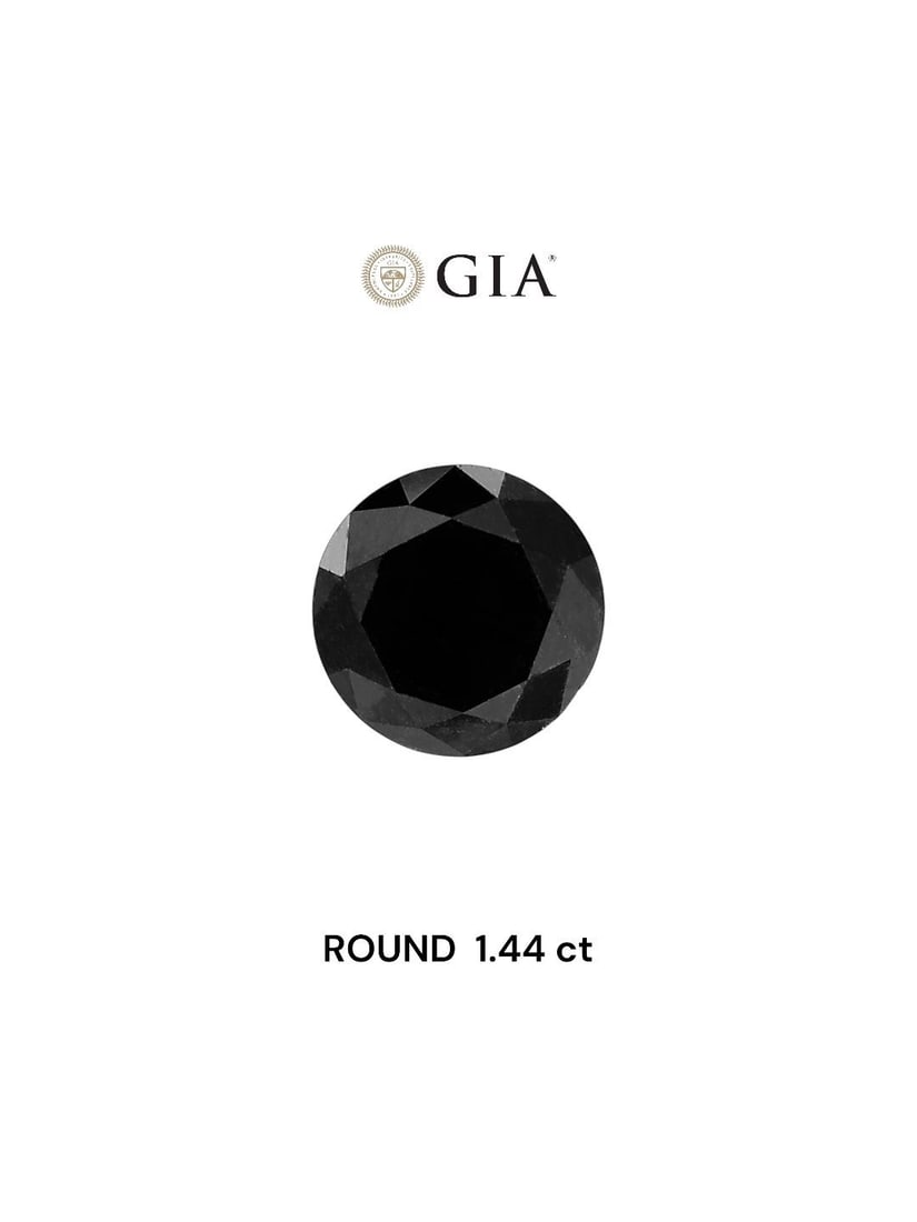 Loose Diamond - ROUND 1.44ct Fancy Black VVS2: Loose Diamond - ROUND 1.44ct Fancy Black VVS2 Source: Natural Shape: ROUND Carats: 1.44 Color: Fancy Black Certification: GIA Video: