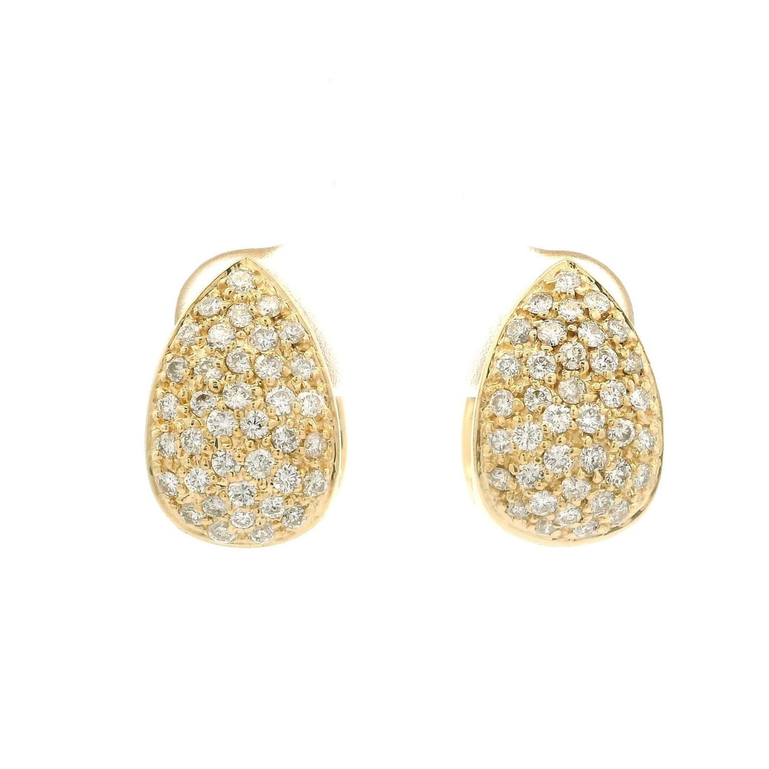 Sonia B 14k Yellow Gold 0.75ctw Diamond Huggie Drop Earrings: Sonia B 14k Yellow Gold 0.75ctw Diamond Huggie Drop Earrings Enhance your elegance with these stunning Sonia B. 14k Yellow Gold Huggie Drop Earrings. Featuring a luxurious pave setting, these earrings
