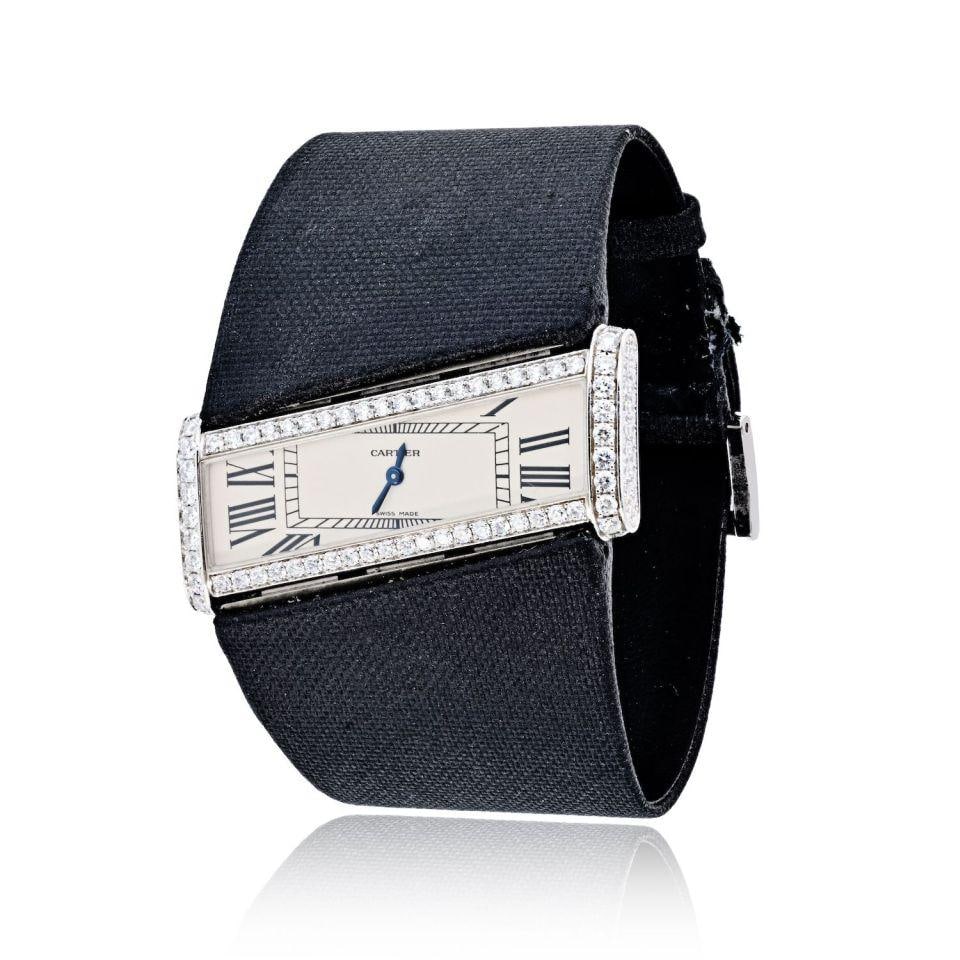 Diamond Cartier Tank Asymmetric Ref 2786 White Gold Ladies Quartz Watch (1 of 7)
