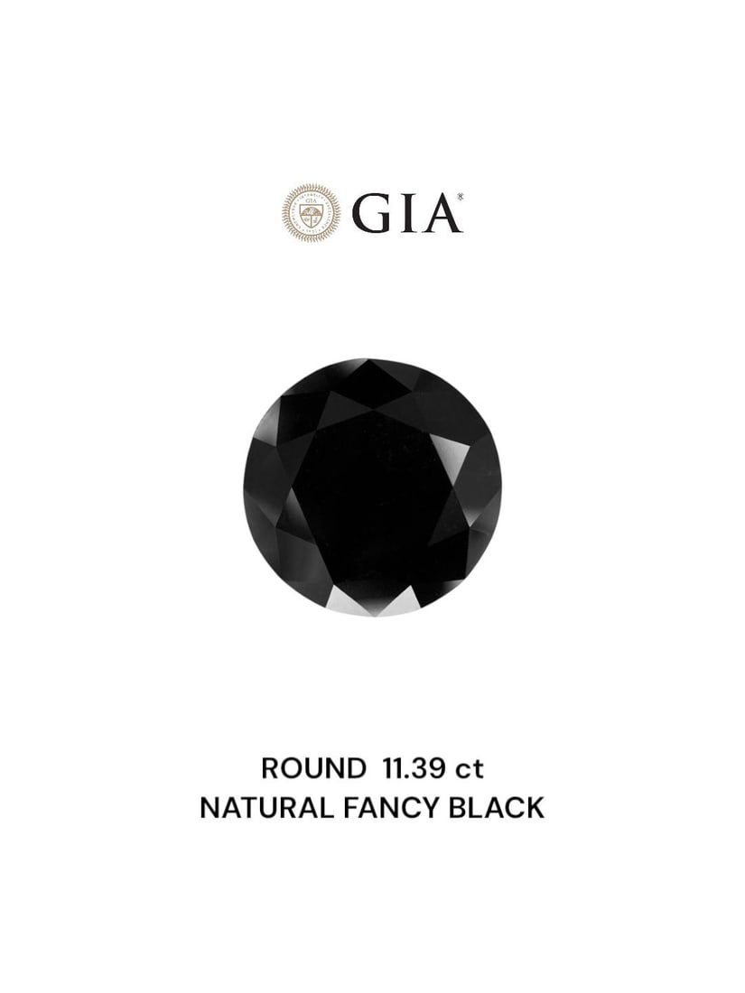 Loose Diamond - ROUND 11.39ct Fancy Black VVS2: Loose Diamond - ROUND 11.39ct Fancy Black VVS2 Source: Natural Shape: ROUND Carats: 11.39 Color: Fancy Black Certification: GIA Video: