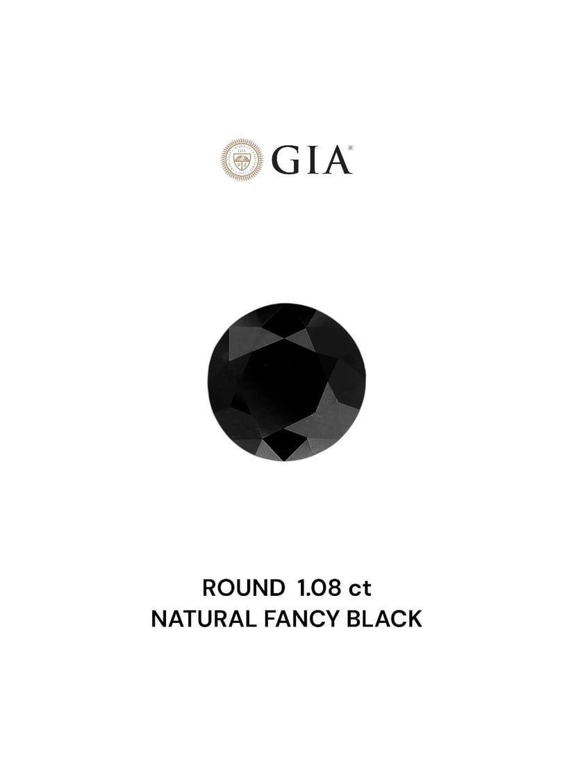 Loose Diamond - ROUND 1.08ct Fancy Black VVS2: Loose Diamond - ROUND 1.08ct Fancy Black VVS2 Source: Natural Shape: ROUND Carats: 1.08 Color: Fancy Black Certification: GIA Video: