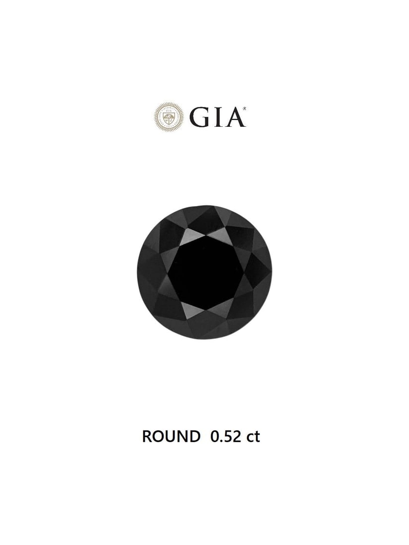 Loose Diamond - ROUND 0.52ct Fancy Black VVS2: Loose Diamond - ROUND 0.52ct Fancy Black VVS2 Source: Natural Shape: ROUND Carats: 0.52 Color: Fancy Black Certification: GIA Video: