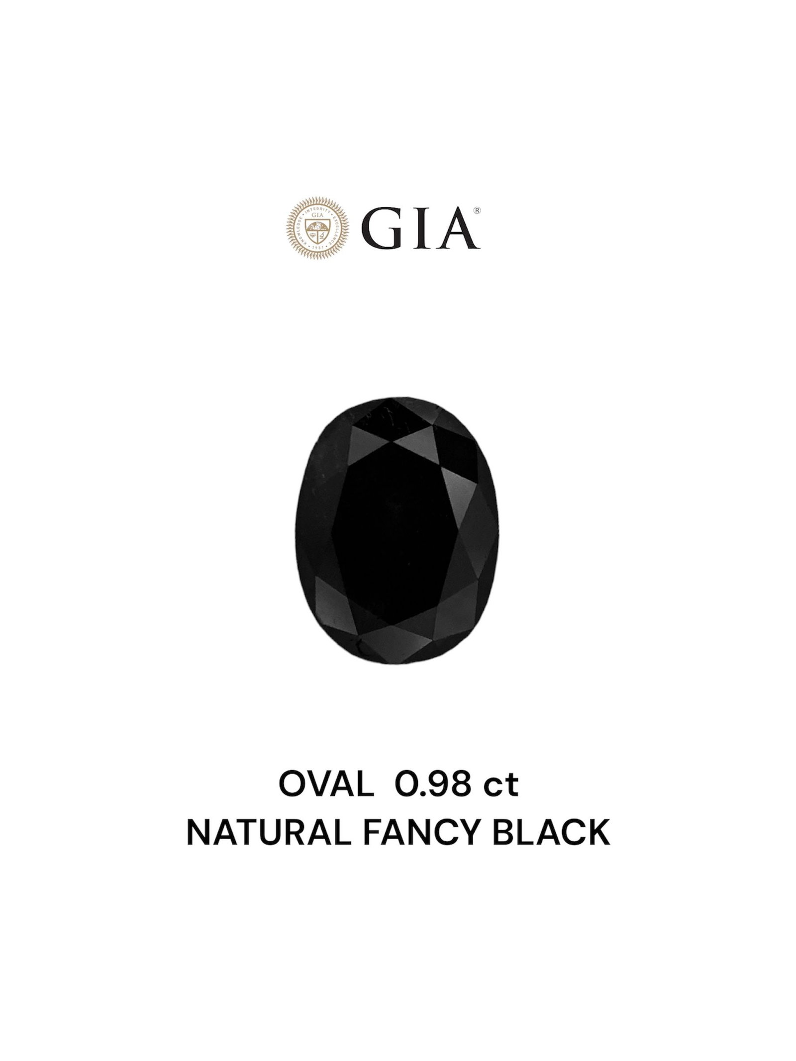 Loose Diamond - OVAL 0.98ct Fancy Black VVS2: Loose Diamond - OVAL 0.98ct Fancy Black VVS2 Source: Natural Shape: OVAL Carats: 0.98 Color: Fancy Black Certification: GIA Video: