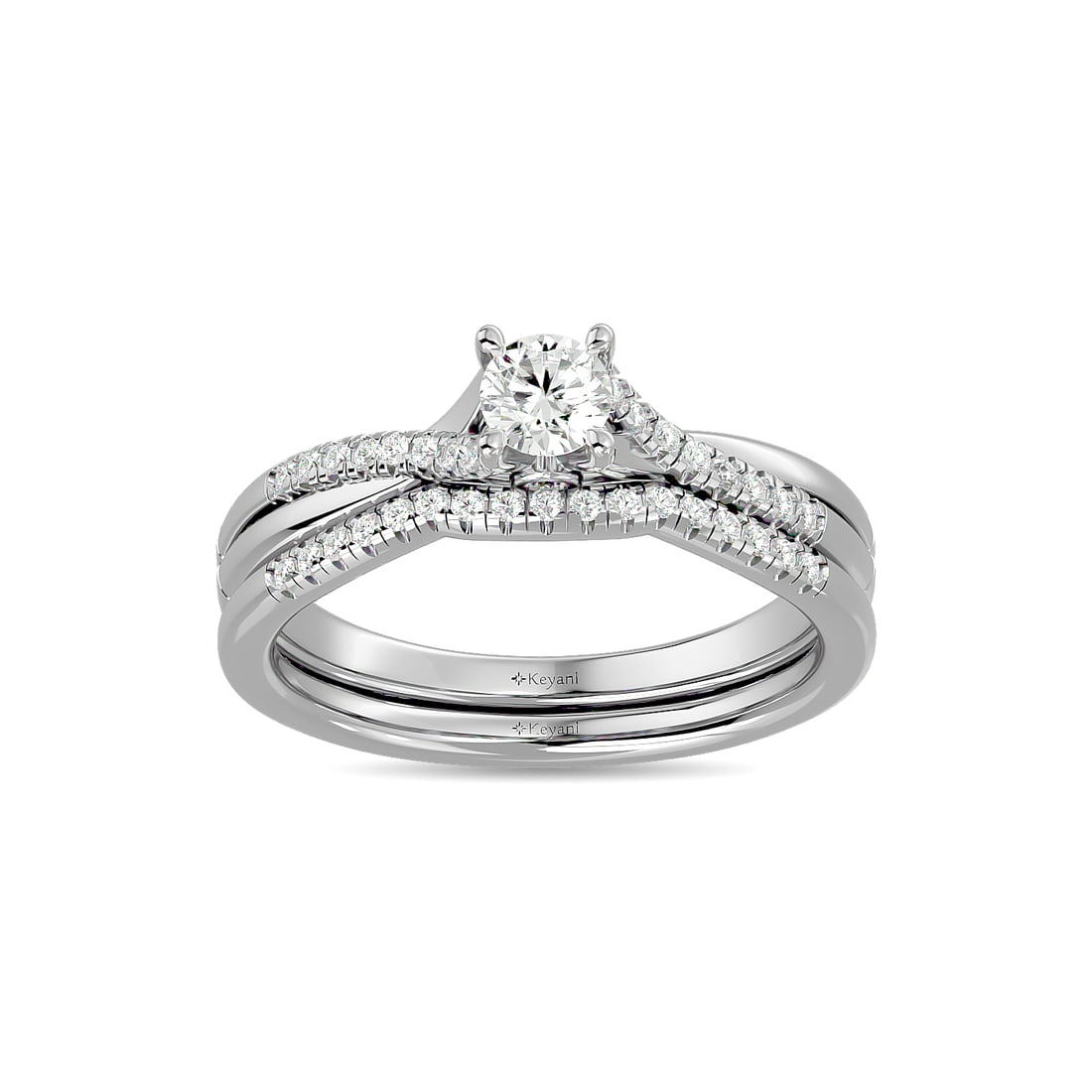 Diamond 1/2 Ct.Tw. Bridal Ring in 14K White Gold: Diamond 1/2 Ct.Tw. Bridal Ring in 14K White Gold 14k White Gold Stone Color: G-h Stone Clarity: Si2 Each ring is presented in standard size 6.5. Complimentary resizing is available between sizes 510 (