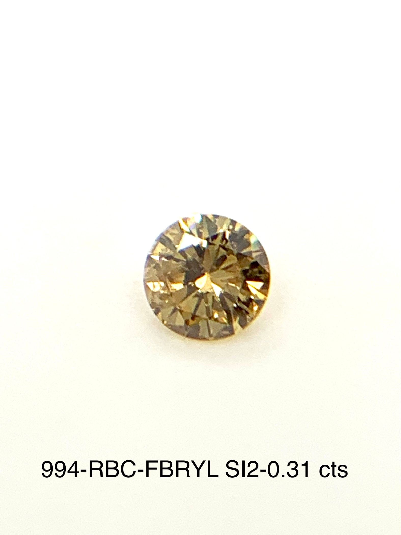 Loose Diamond - ROUND 0.31ct Fancy Brownish Yellow: Loose Diamond - ROUND 0.31ct Fancy Brownish Yellow Source: Natural Shape: ROUND Carats: 0.31 Color: Fancy Brownish Yellow Certification: GIA The Diamond Depot Guarantee: All items in this auction are 